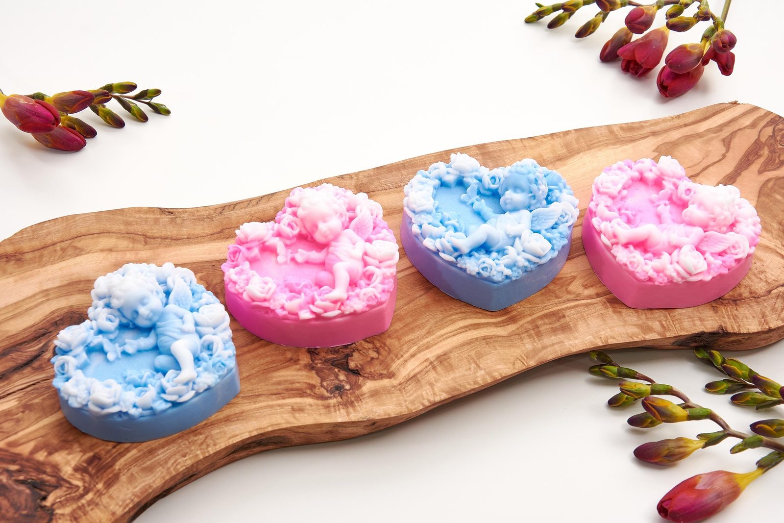 Cherub Soap Set, Baby Shower and Gender Reveal Favors, Christening Keepsake for Guests - Angels