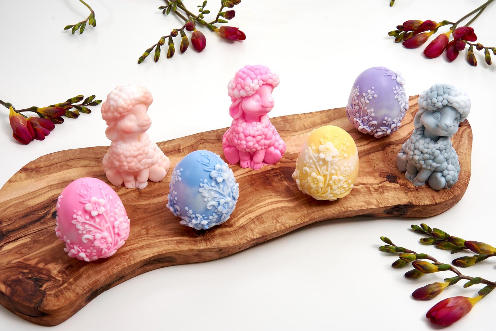 Easter Lamb and Floral Egg Handmade Decorative Soap – Basket Filler – Novelty Party Favours