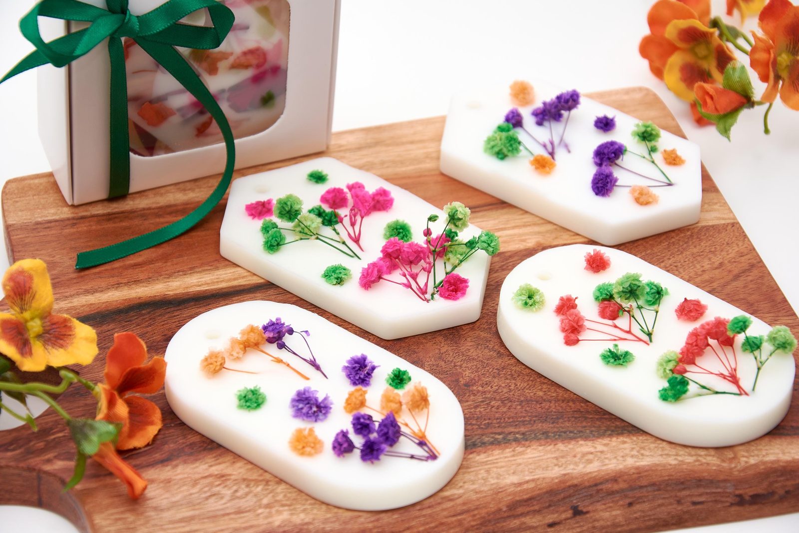Scented Soy Wax Sachets with Dried Flowers – Hanging Air Fresheners for Wardrobes and Drawers