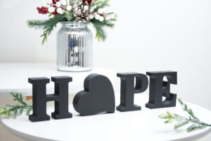 Hope Sign | Inspirational Hope Lettering Ornament | Decorative Block Letters | Mantel Home Decor | Motivational Gift |Freestanding Word Sign