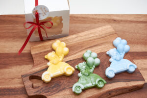 Teddy Bear Soap Car with Balloons | Scented Soap Favor | Gift for Boys | Birthday, Christening