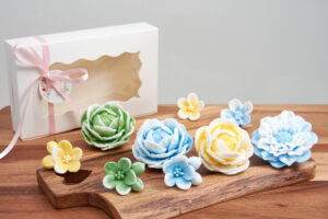 Soap Flower Gift Set | Peony, Cherry Blossom & Dahlia | Scented Floral Soap |Baptism, Mother's Day, Wedding, Birthday and Baby Shower Favor