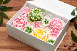 Decorative Soap Flower Set: Peony, Ranunculus, Chrysanthemum, Cherry Blossom – Handcrafted Floral Wedding Favor